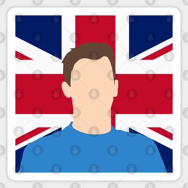 George Russell Face Art - Flag Edition Sticker by GreazyL